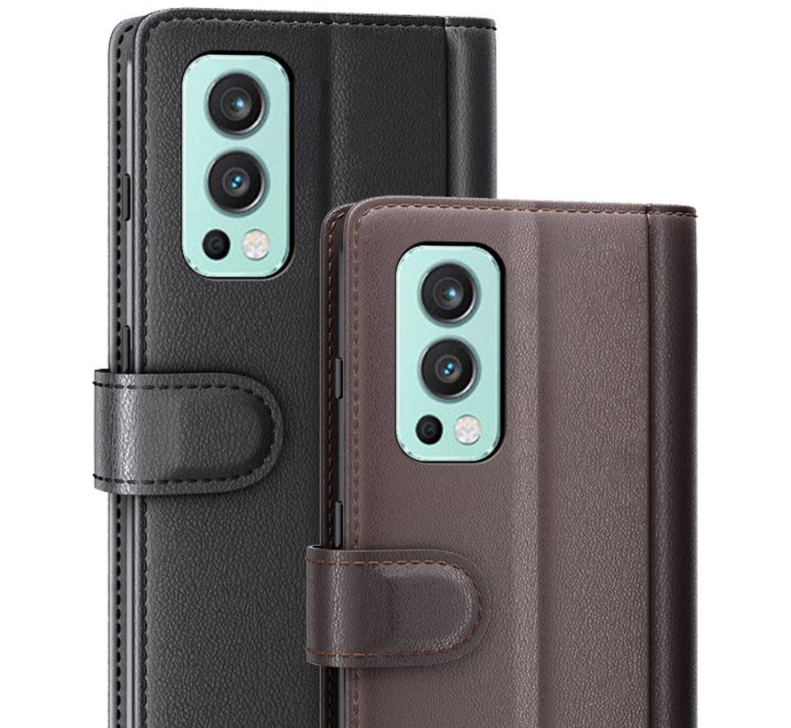 OnePlus Nord 2 Wallet Case Genuine Leather Black