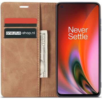 ProGuard OnePlus Nord 2 Brieftasche Vintage Leder Beige