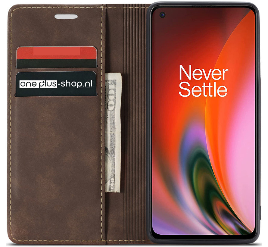 OnePlus Nord 2 Wallet Case Vintage Leather Brown