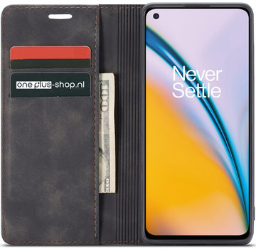 ProGuard OnePlus Nord 2 Wallet Hoesje Vintage Leder Zwart