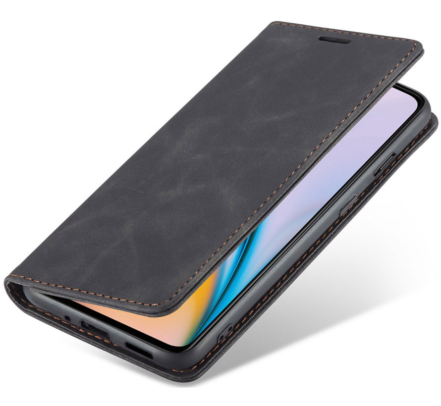 OnePlus Nord 2 Wallet Hoesje Vintage Leder Zwart