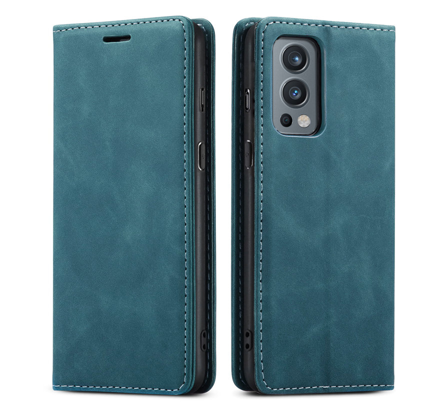 OnePlus Nord 2 Wallet Case Vintage Leather Blue