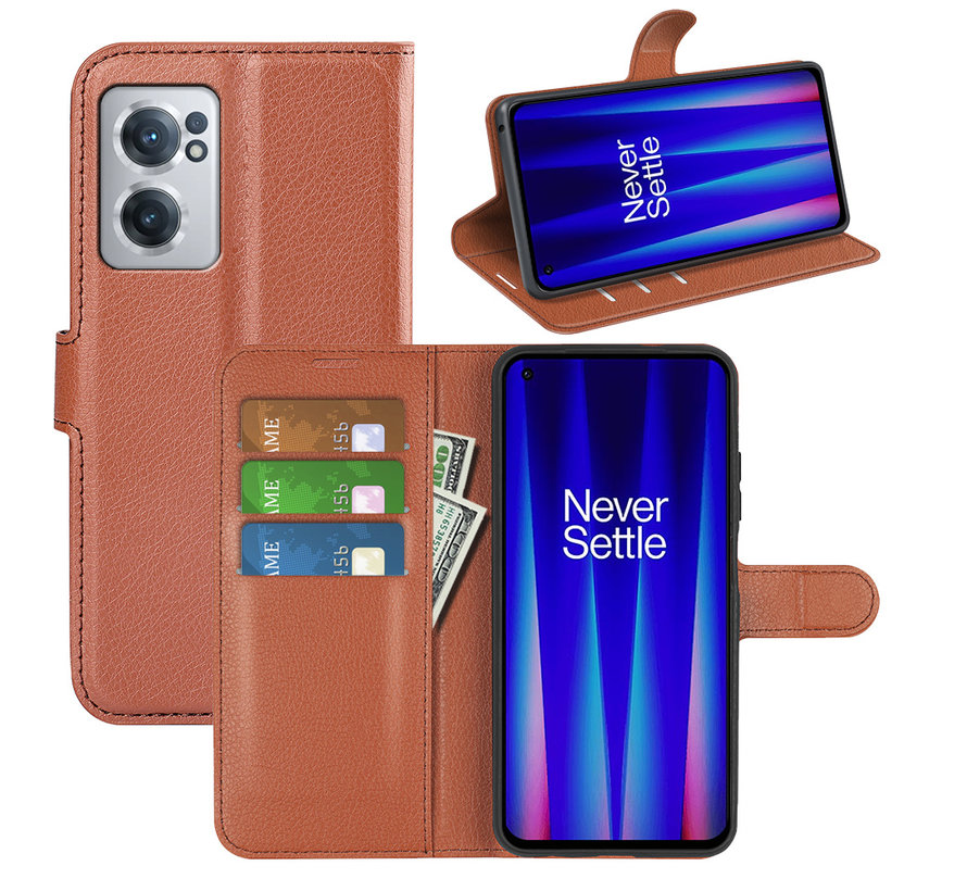 OnePlus Nord CE 2 Wallet Flip Case Brown