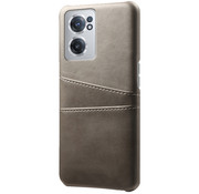 OPPRO OnePlus Nord CE 2 Case Slim Leather Card Holder Gray