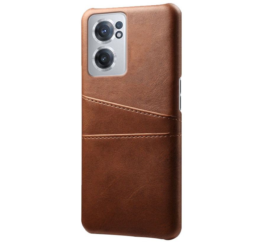 OnePlus Nord CE 2 Case Slim Leather Card Holder Brown