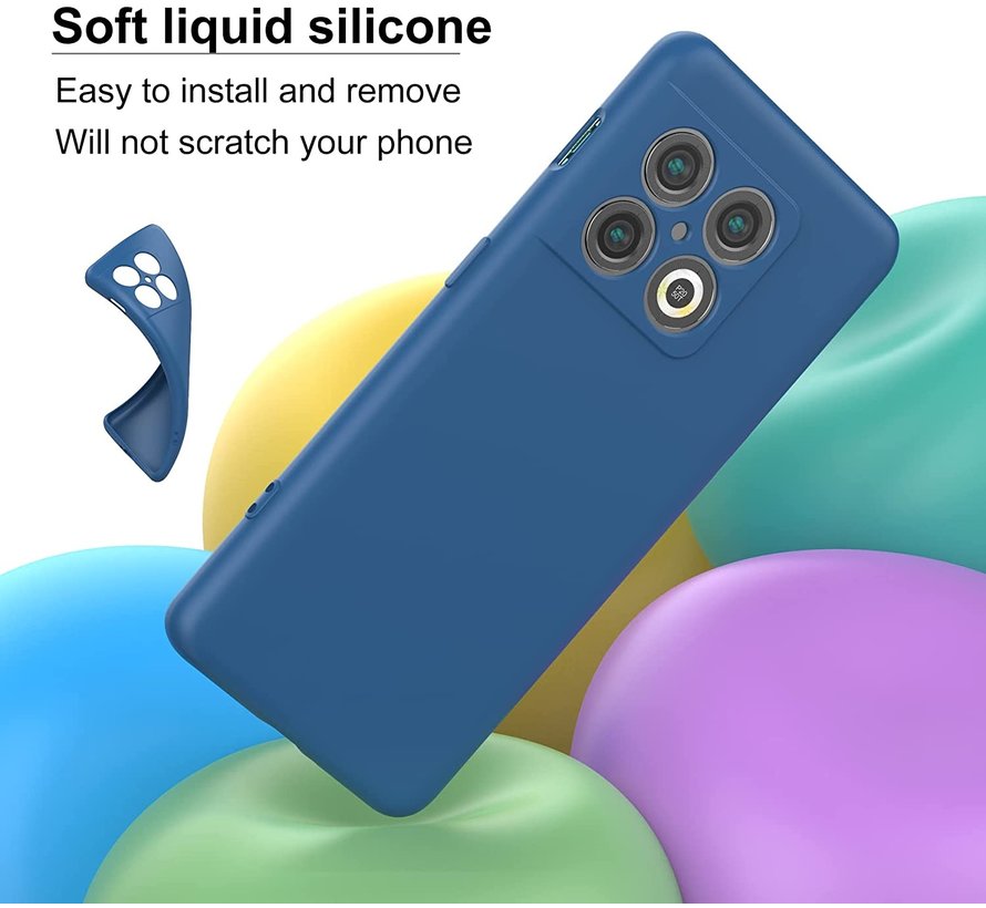 OnePlus 10 Pro Hoesje Liquid Silicone Blauw