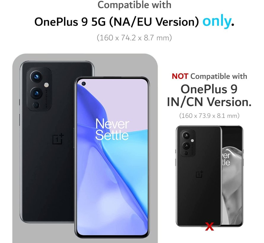 OnePlus 9 Hoesje Merge Mat Zwart