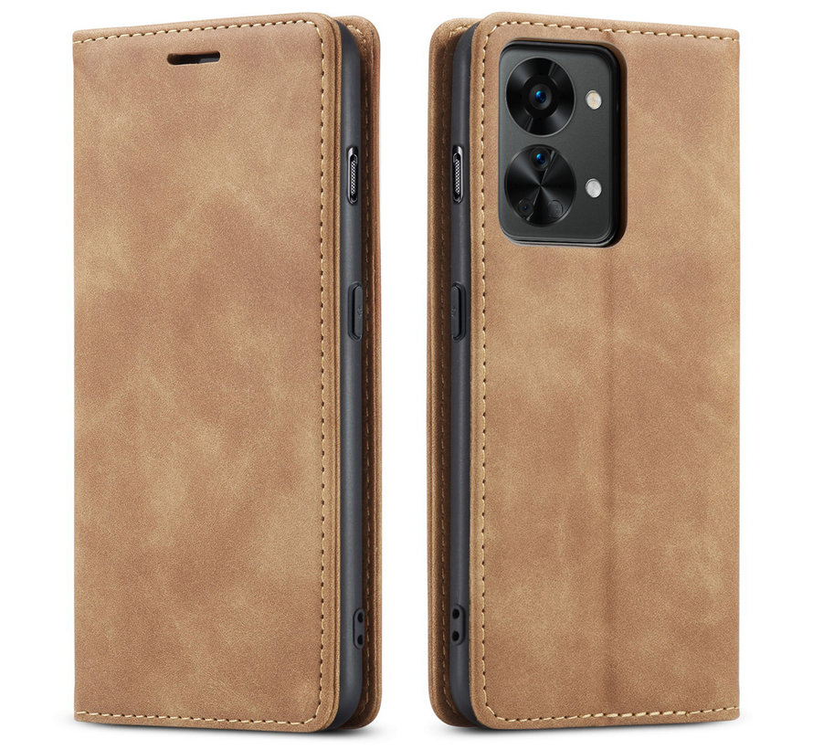 OnePlus Nord 2T Wallet Case Vintage Leather Beige