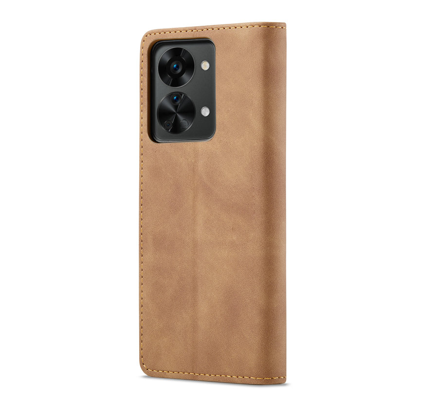 OnePlus Nord 2T Wallet Case Vintage Leather Beige