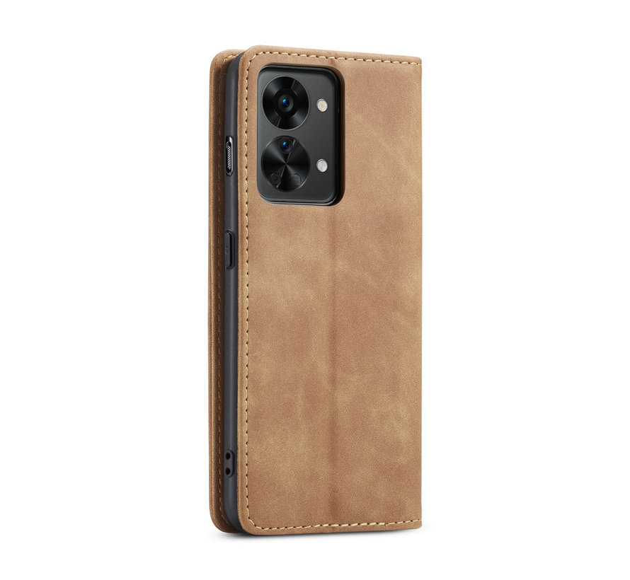 OnePlus Nord 2T Wallet Case Vintage Leather Beige