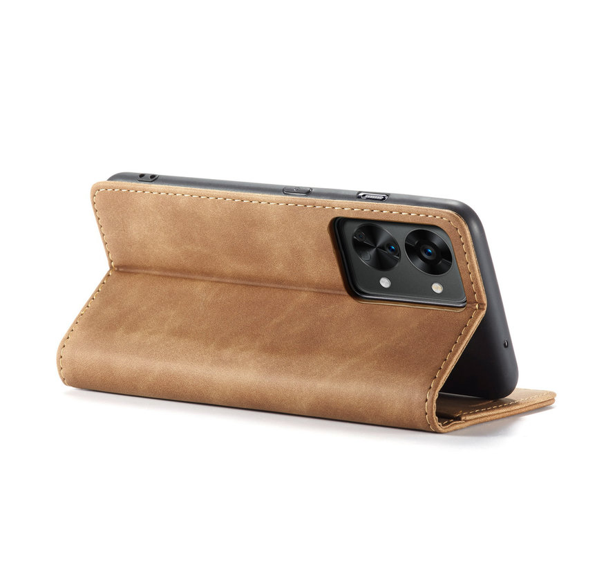 OnePlus Nord 2T Wallet Case Vintage Leather Beige