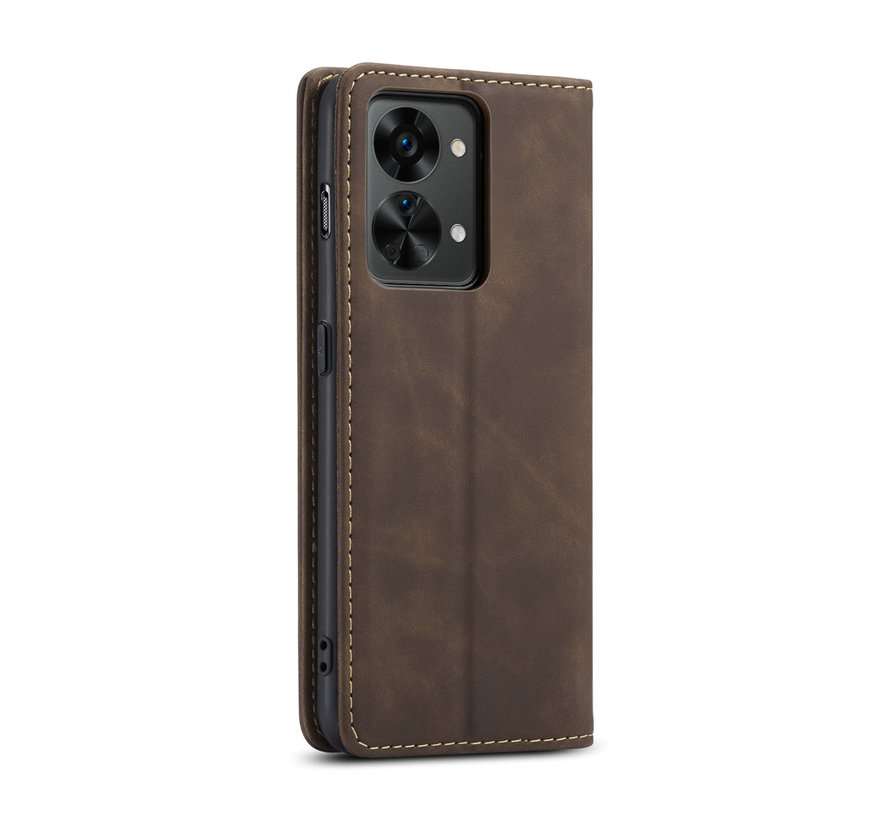 OnePlus Nord 2T Wallet Case Vintage Leather Brown