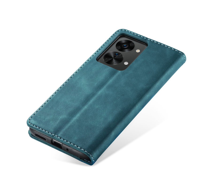 OnePlus Nord 2T Wallet Case Vintage Leather Blue