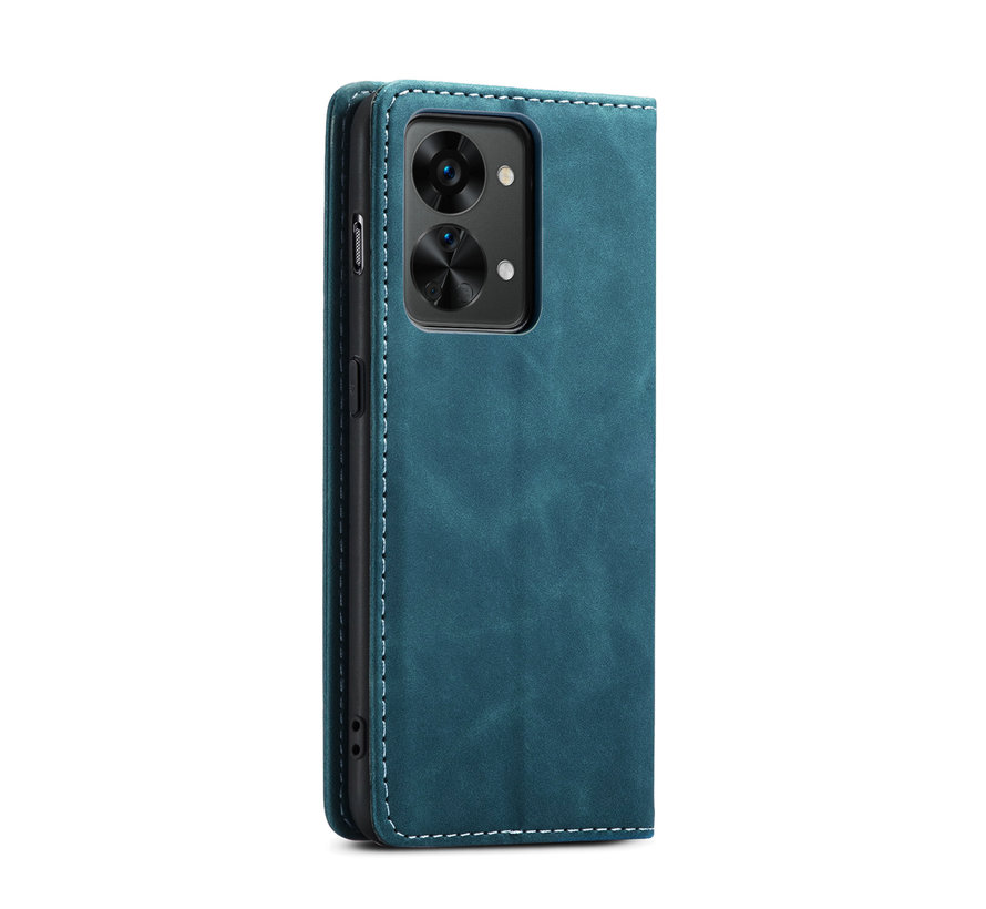 OnePlus Nord 2T Wallet Case Vintage Leather Blue