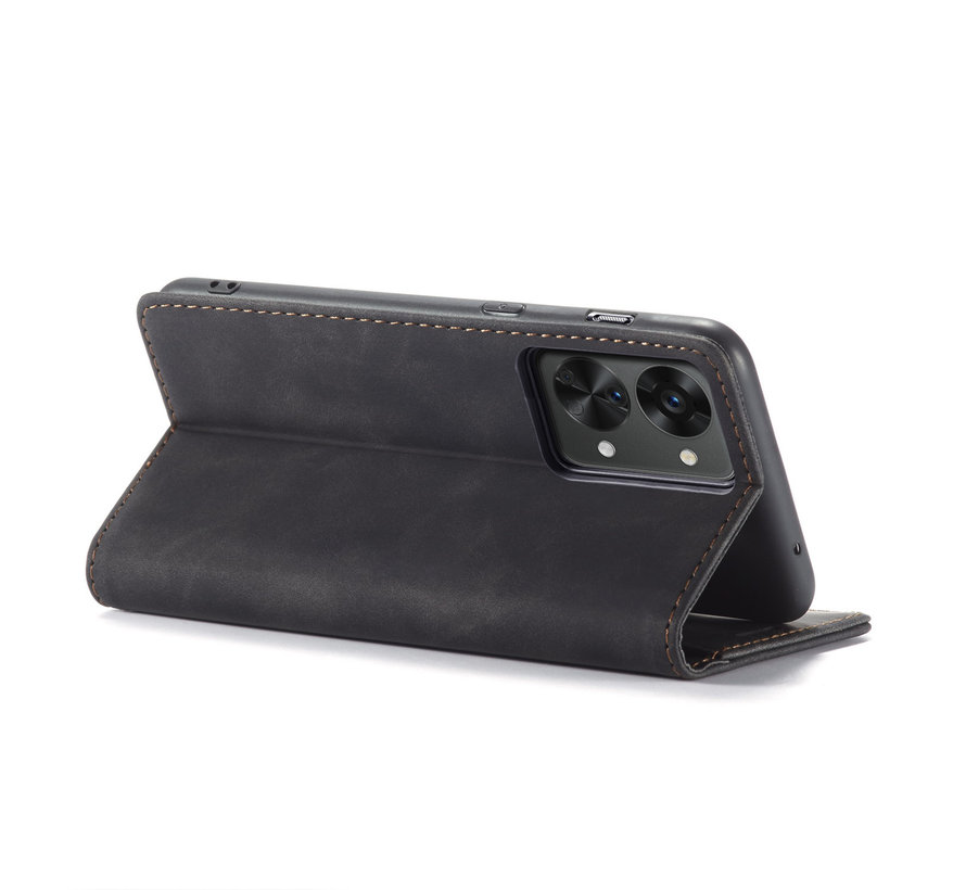 OnePlus Nord 2T Wallet Case Vintage Leather Black