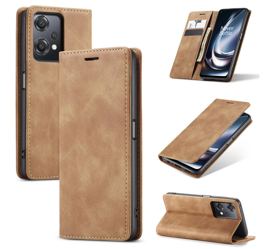 OnePlus Nord CE 2 Lite Wallet Hoesje Vintage Leder Beige