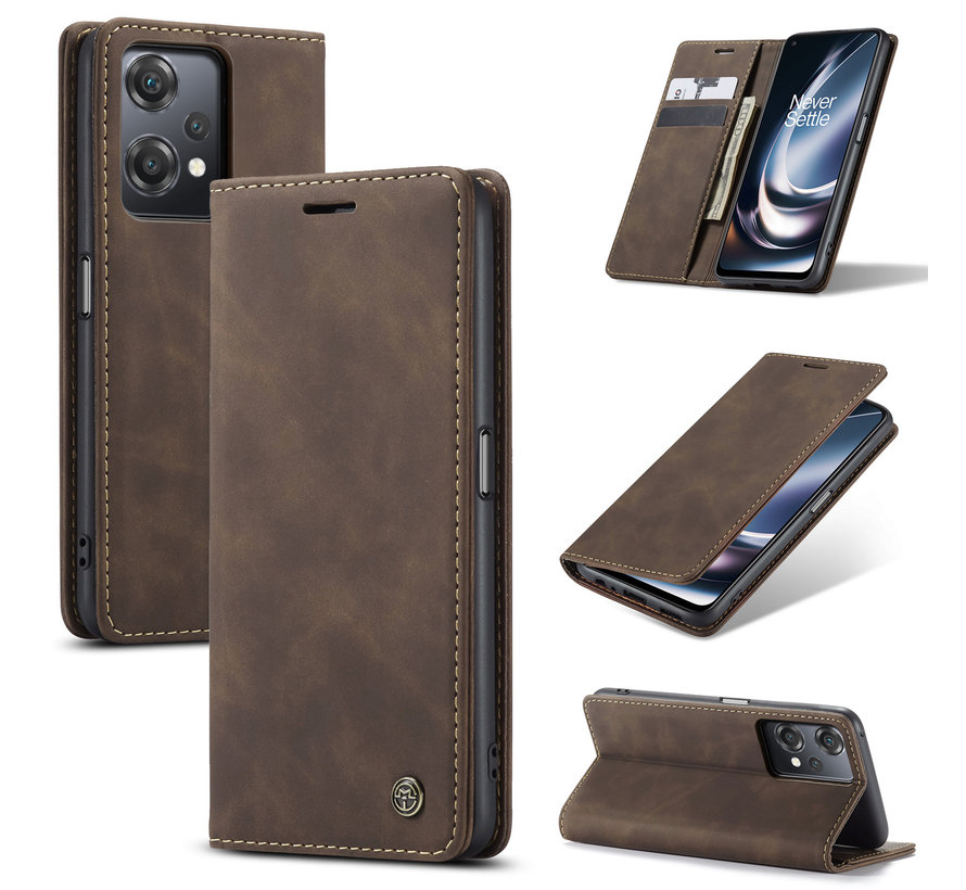 OnePlus Nord CE 2 Lite Wallet Case Vintage Leather Brown