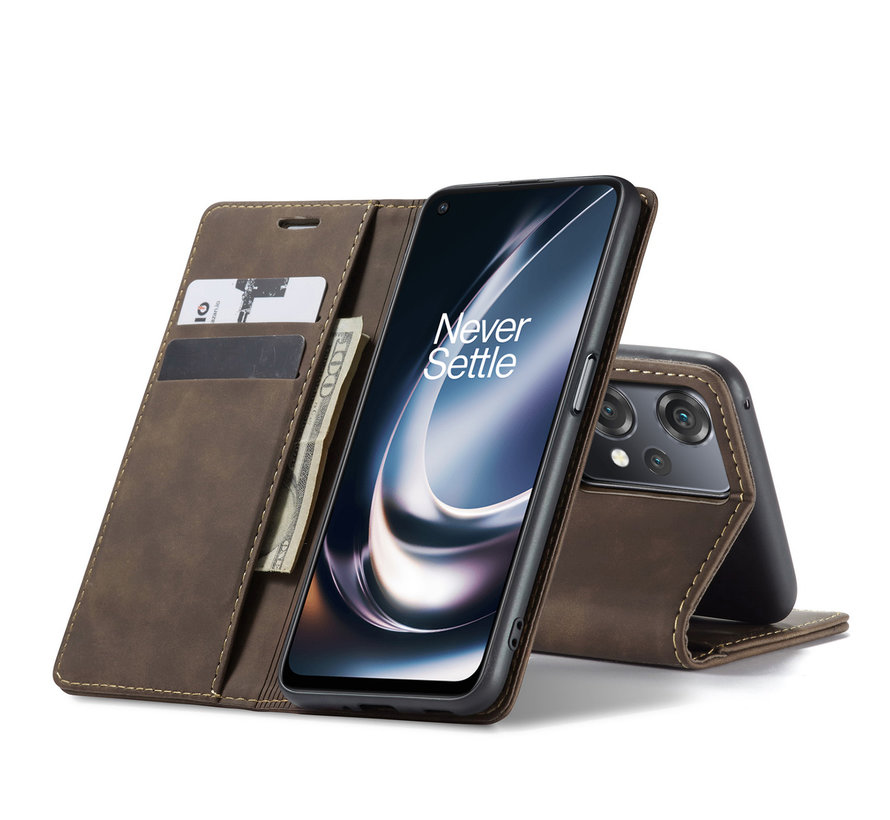 OnePlus Nord CE 2 Lite Wallet Case Vintage Leather Brown