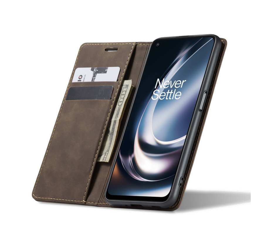 OnePlus Nord CE 2 Lite Wallet Case Vintage Leather Brown