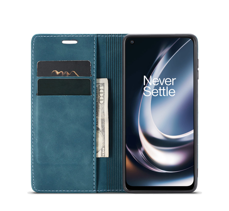 OnePlus Nord CE 2 Lite Wallet Hoesje Vintage Leder Blauw