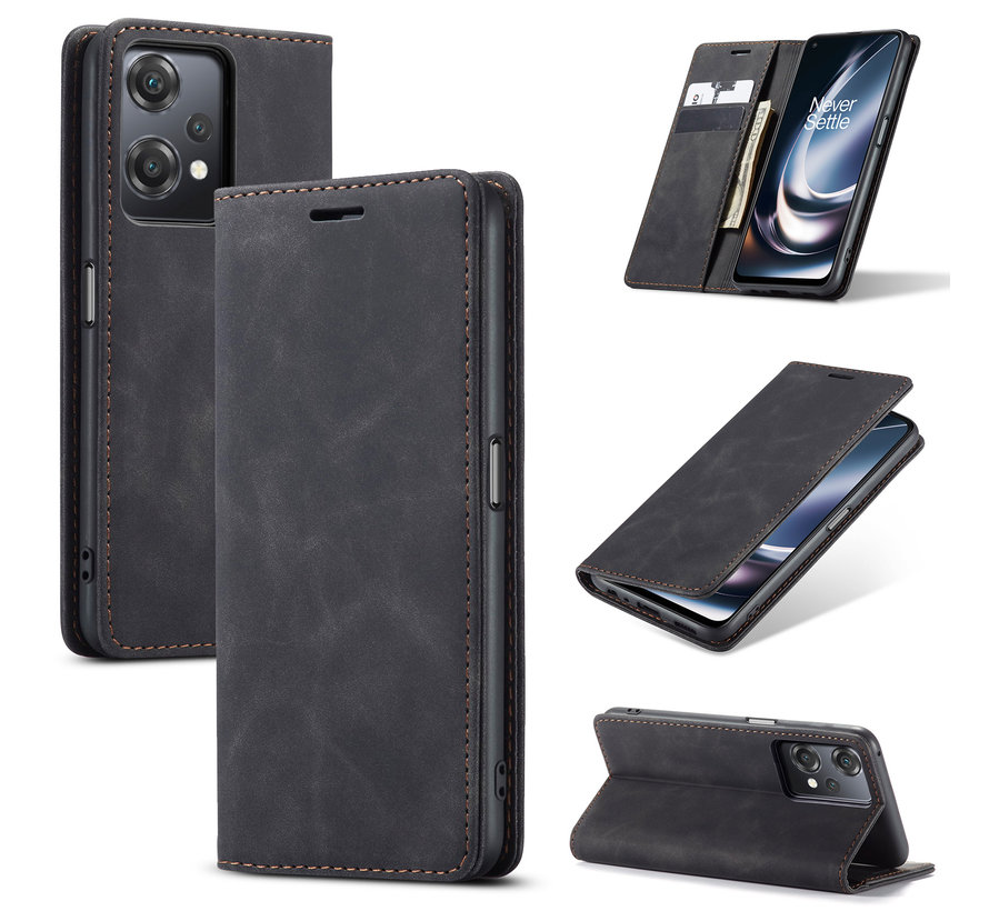 OnePlus Nord CE 2 Lite Wallet Case Vintage Leather Black