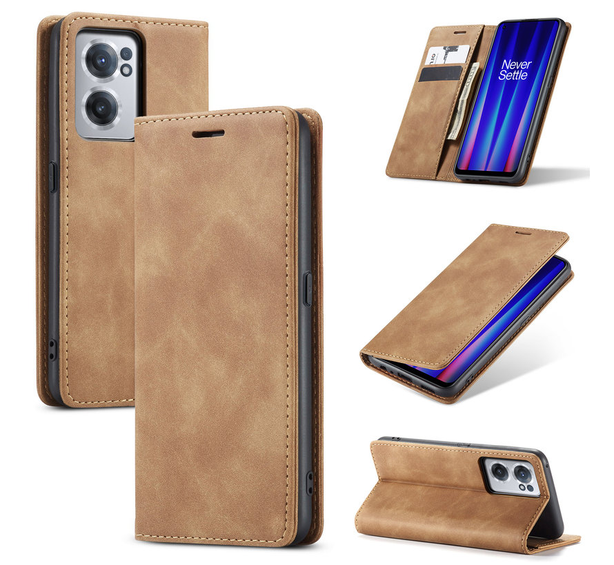 OnePlus Nord CE 2 Wallet Case Vintage Leather Beige