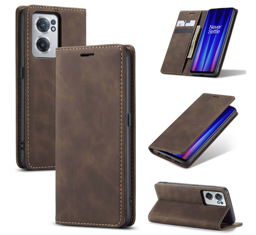 OnePlus Nord CE 2 Wallet Case Vintage Leather Brown