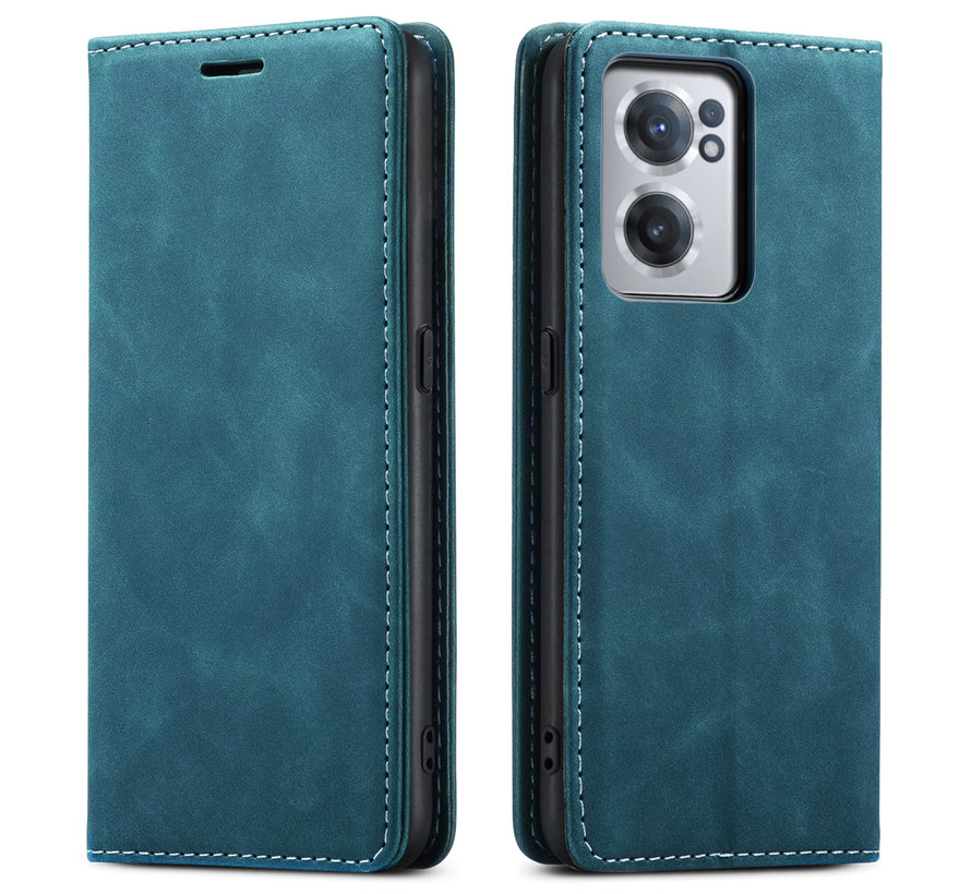 OnePlus Nord CE 2 Wallet Case Vintage Leather Blue