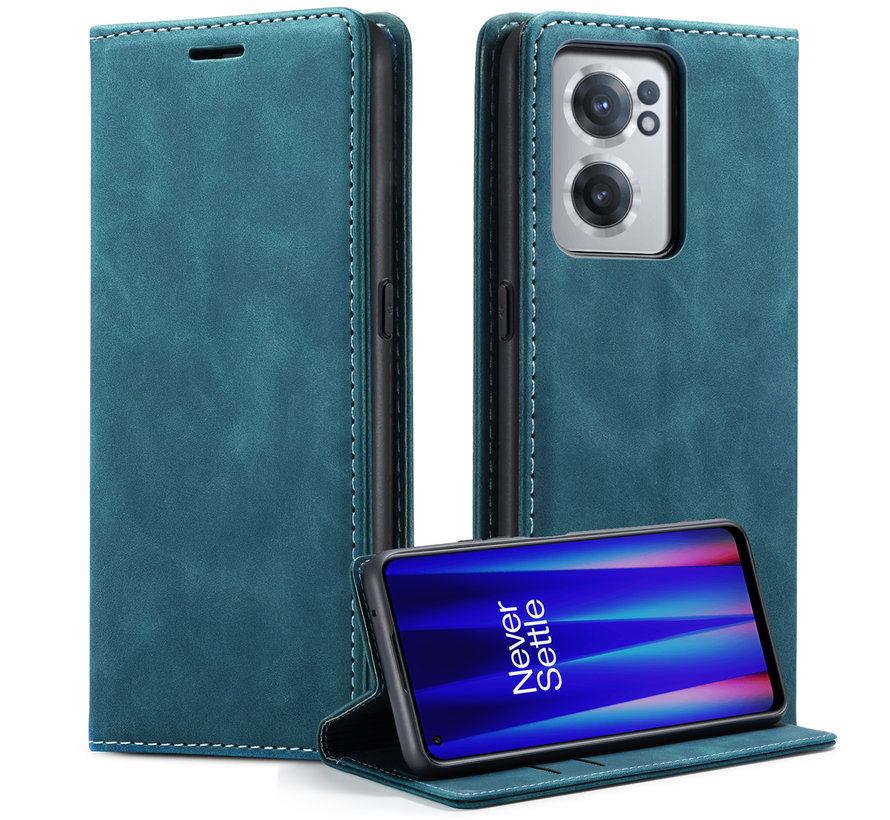 OnePlus Nord CE 2 Wallet Case Vintage Leather Blue