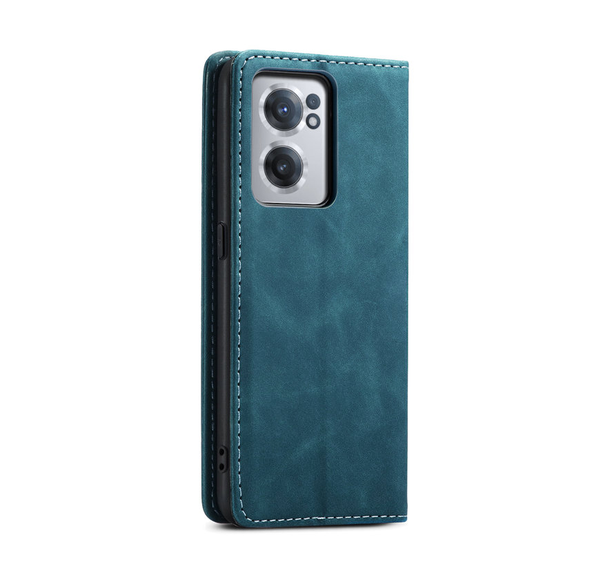 OnePlus Nord CE 2 Wallet Case Vintage Leather Blue