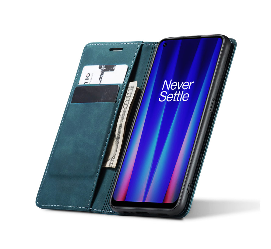 OnePlus Nord CE 2 Wallet Case Vintage Leather Blue