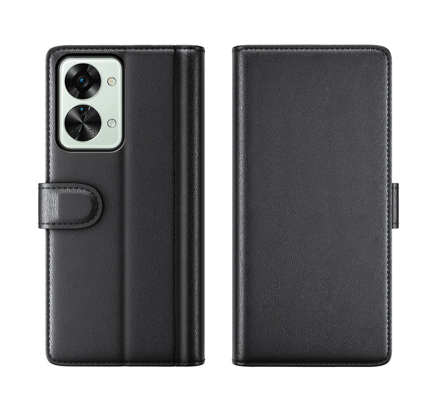 OnePlus Nord 2T Wallet Case Genuine Leather Black