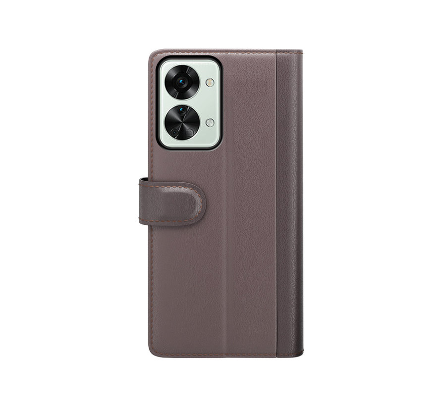 OnePlus Nord 2T Wallet Case Genuine Leather Brown