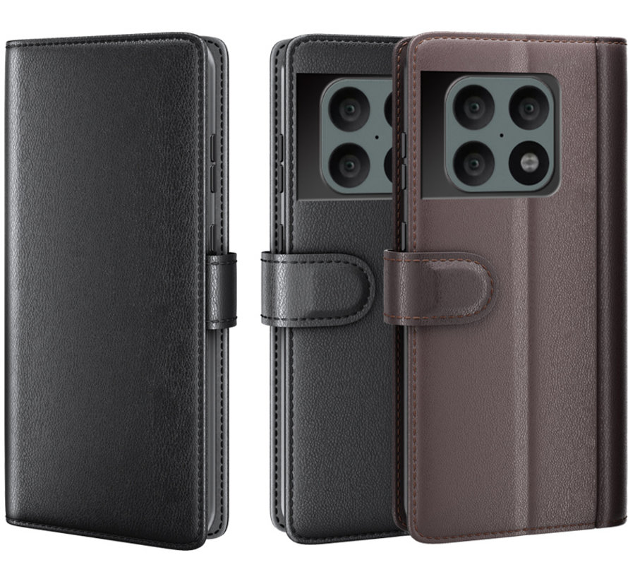 OnePlus 10 Pro Wallet Case Genuine Leather Brown