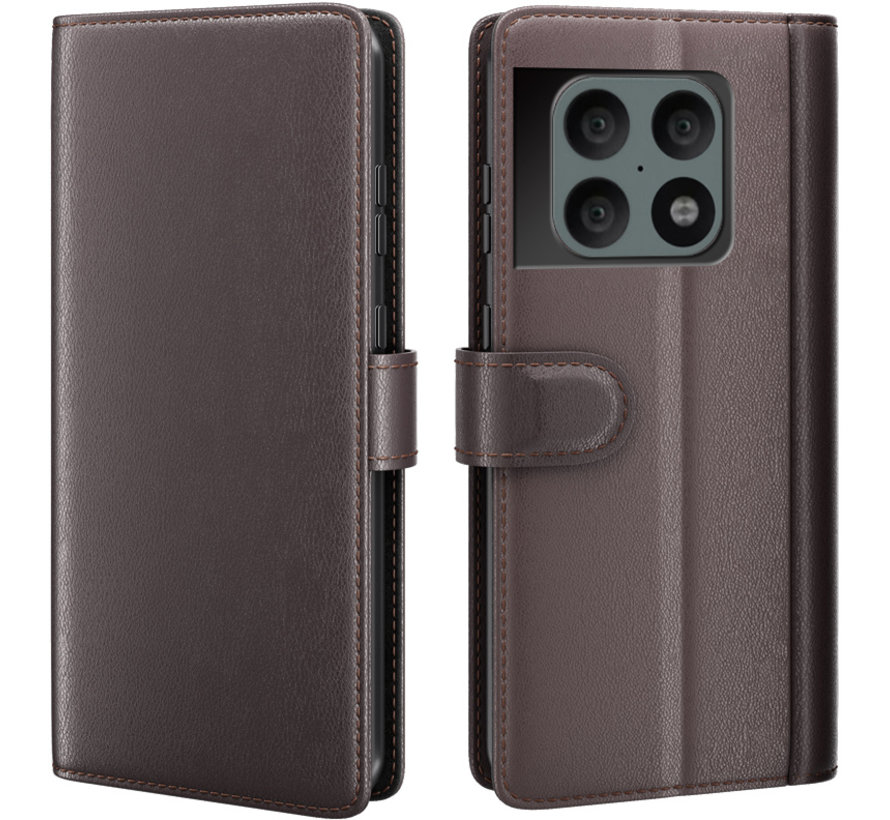 OnePlus 10 Pro Wallet Case Echtes Leder Braun