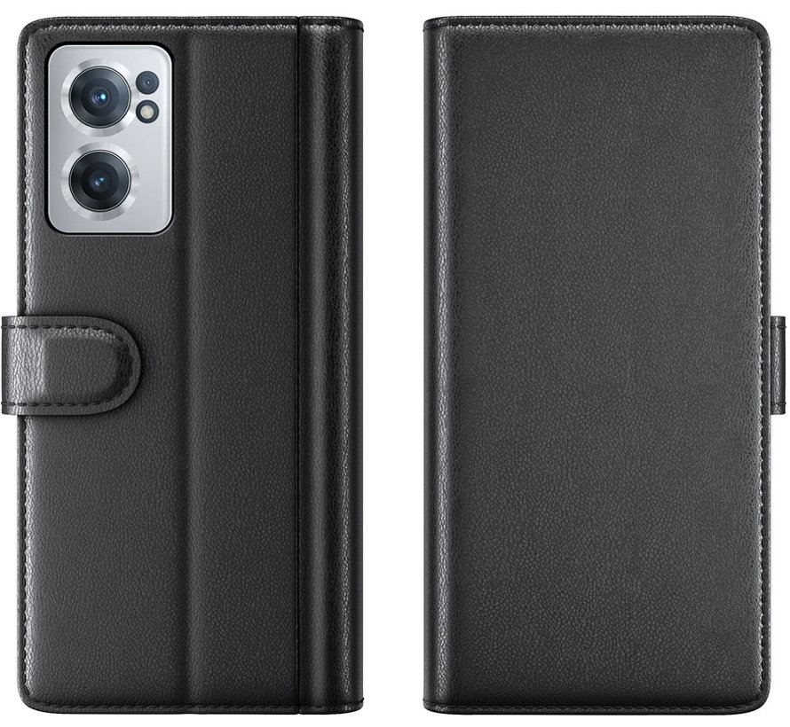 OnePlus Nord CE 2 Wallet Case Genuine Leather Black