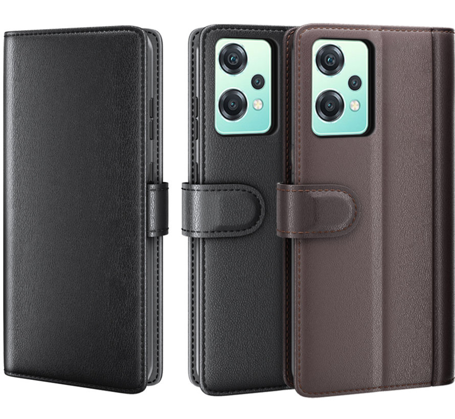 OnePlus Nord CE 2 Lite Wallet Case Genuine Leather Brown