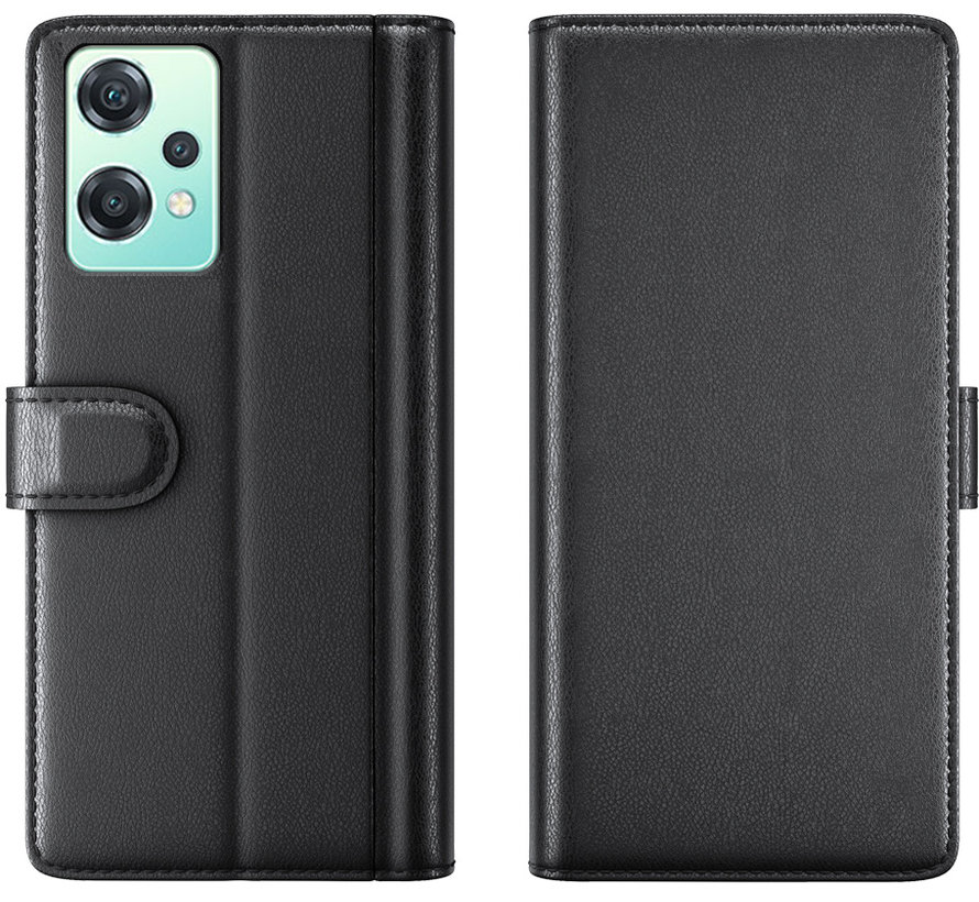 OnePlus Nord CE 2 Lite Wallet Case Genuine Leather Black