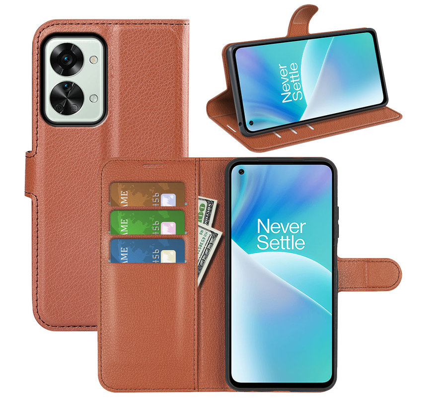 OnePlus Nord 2T Wallet Flip Case Bruin