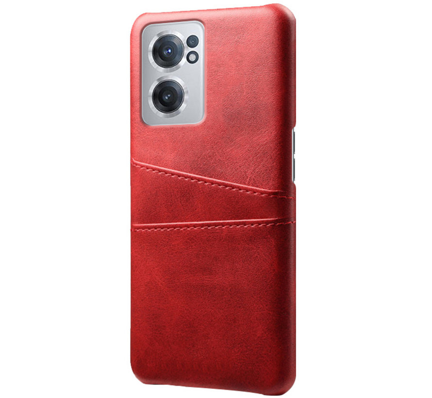 OnePlus Nord CE 2 Hülle Slim Leder Kartenhalter Rot