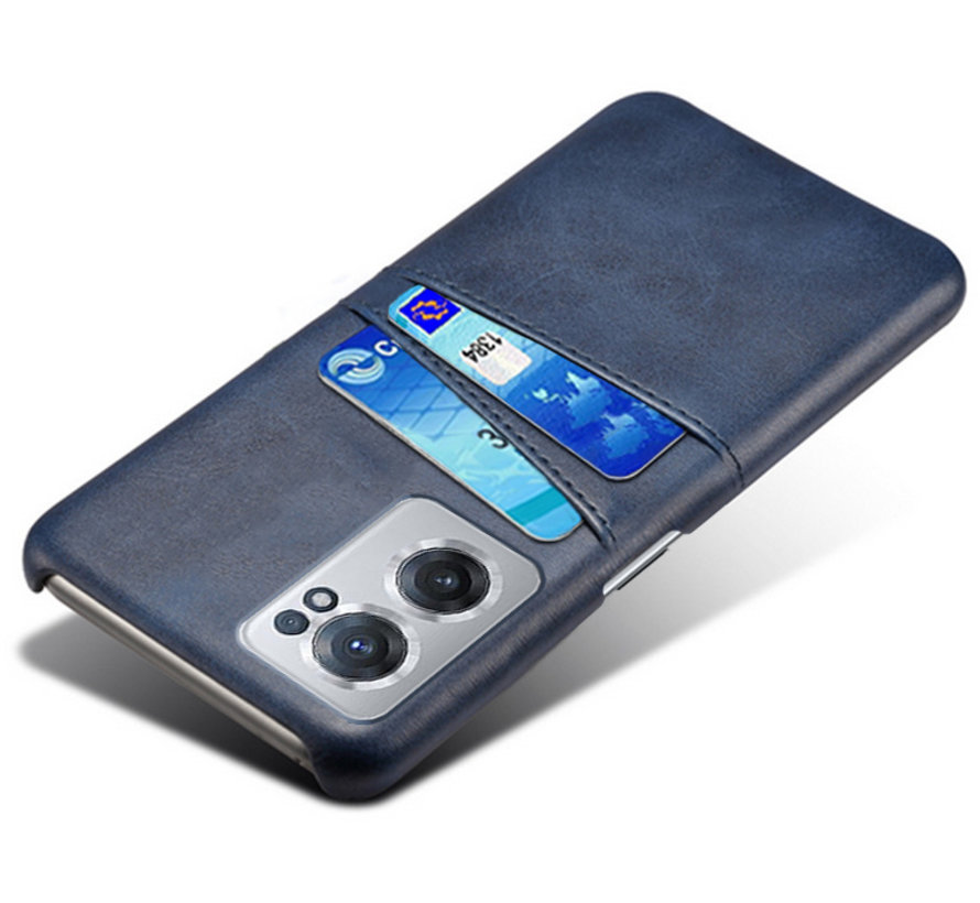 OnePlus Nord CE 2 Hülle Slim Leder Kartenhalter Blau