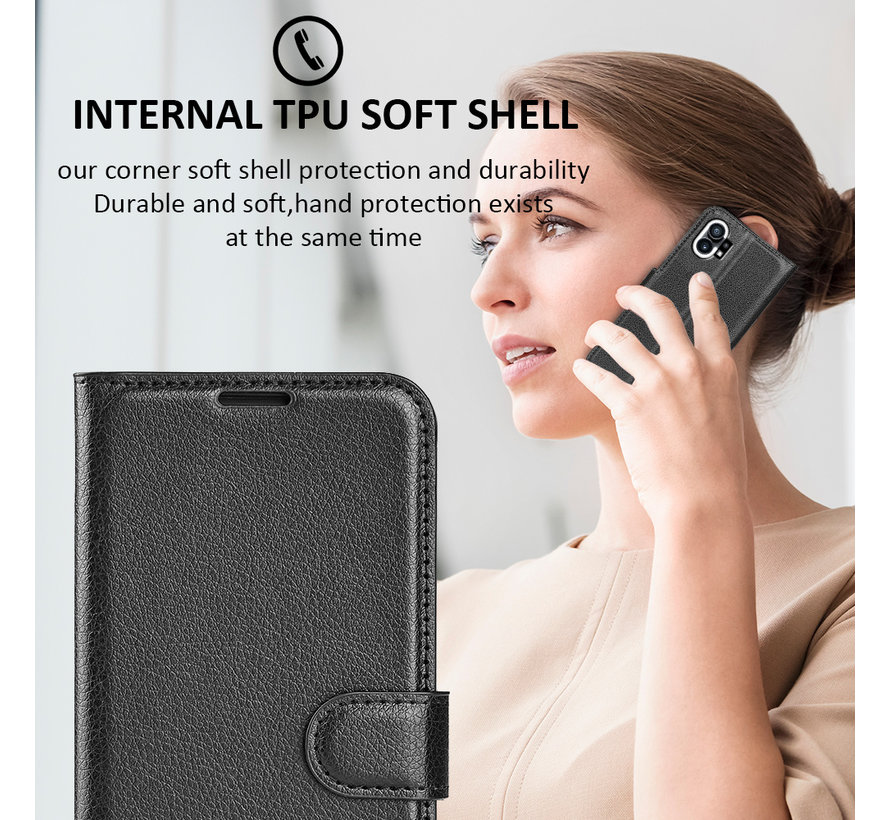 Nothing Phone (1) Wallet Flip Case Black