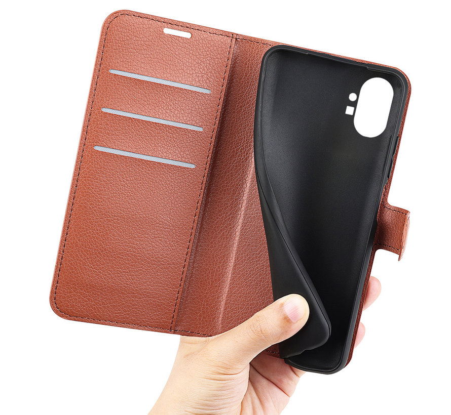 Nothing Phone (1) Wallet Flip Case Brown