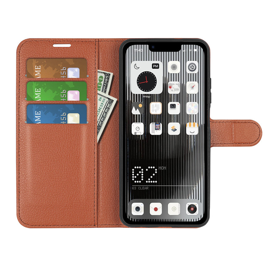 Nothing Phone (1) Wallet Flip Case Brown