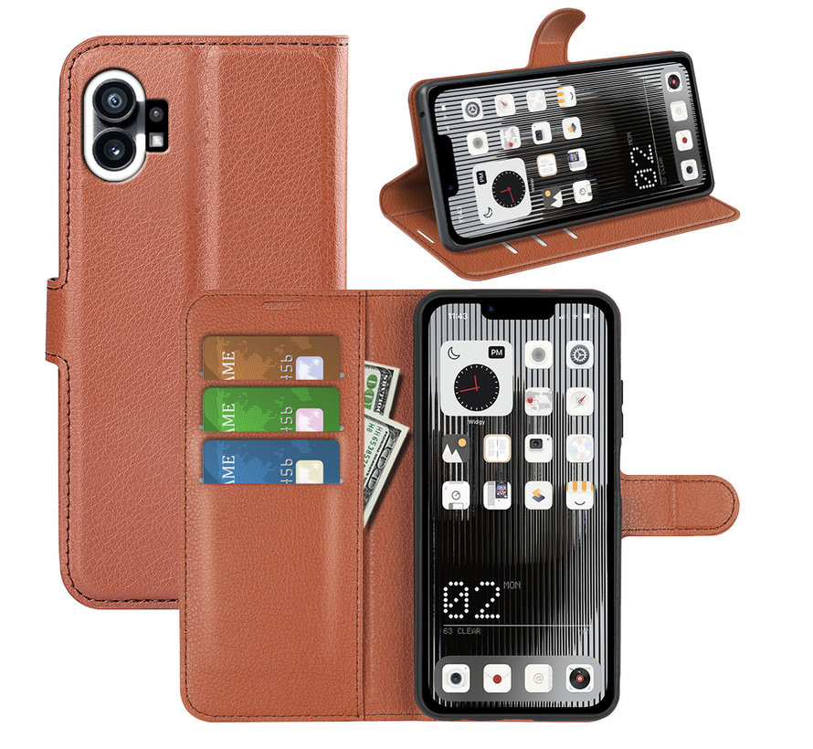Nothing Phone (1) Brieftasche Flip Case Braun