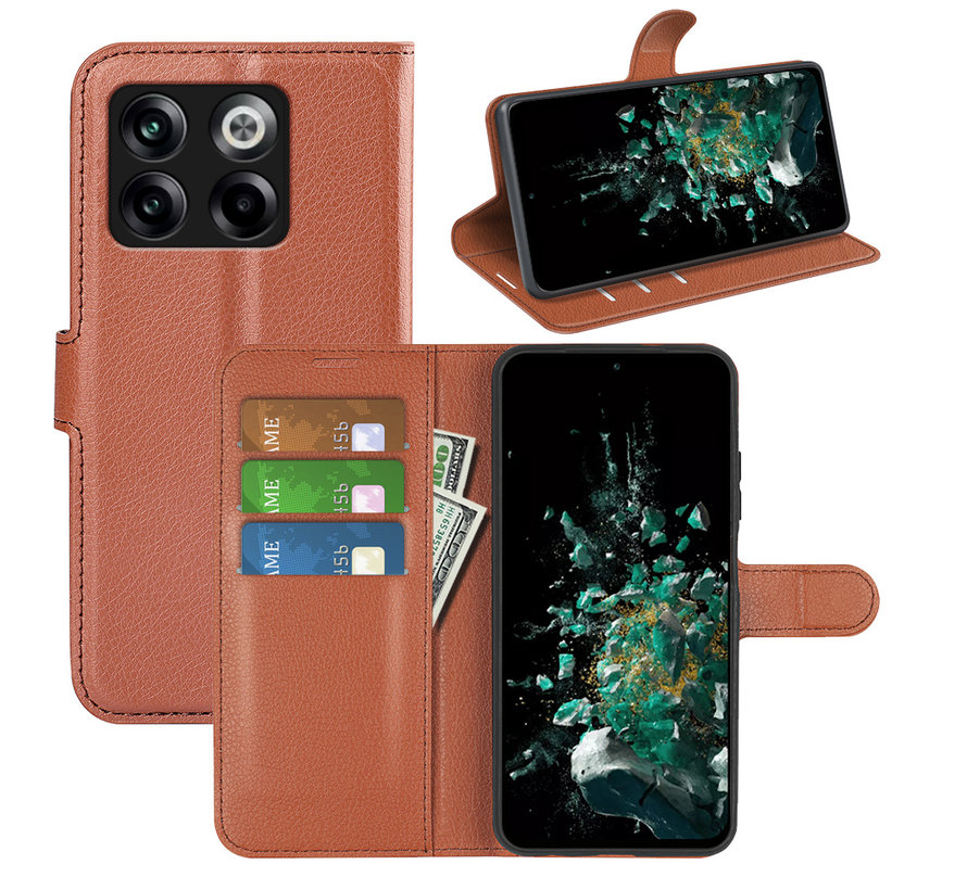 OnePlus 10T Wallet Flip Case Brown