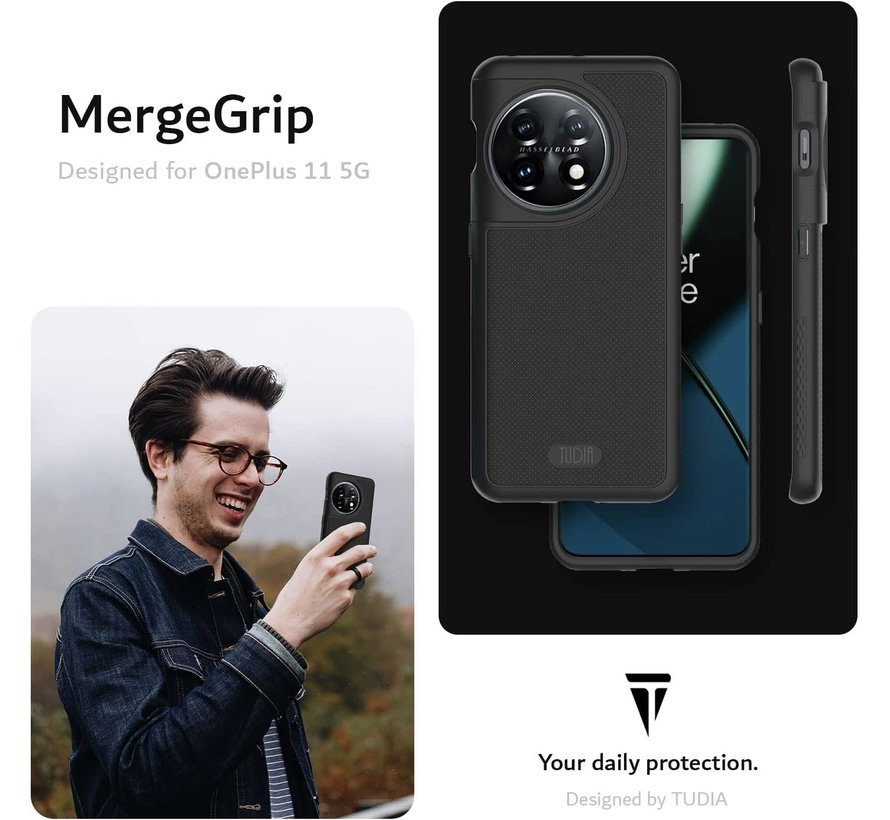OnePlus 11 Hülle MergeGrip DualShield Schwarz