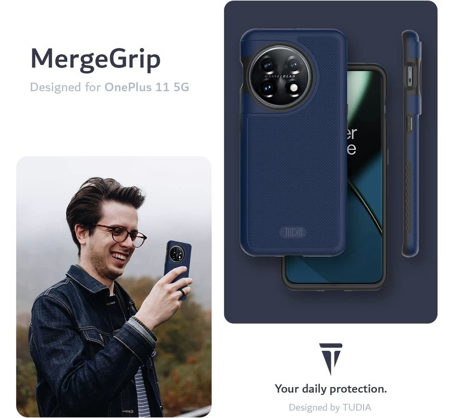 OnePlus 11 Case MergeGrip DualShield Blue