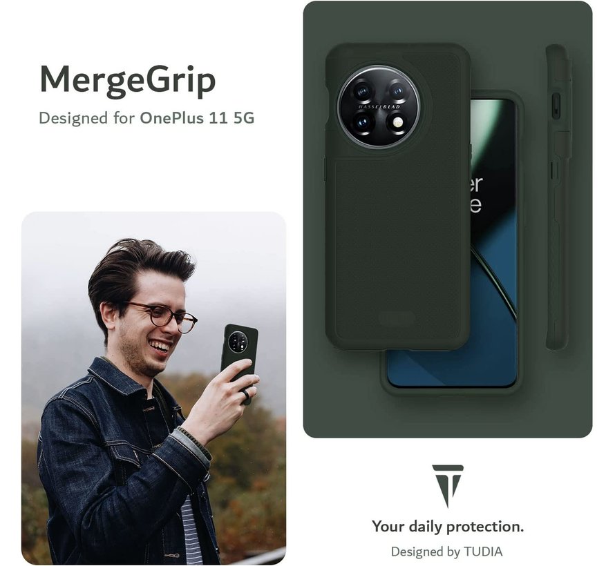 OnePlus 11 Hoesje MergeGrip DualShield Groen