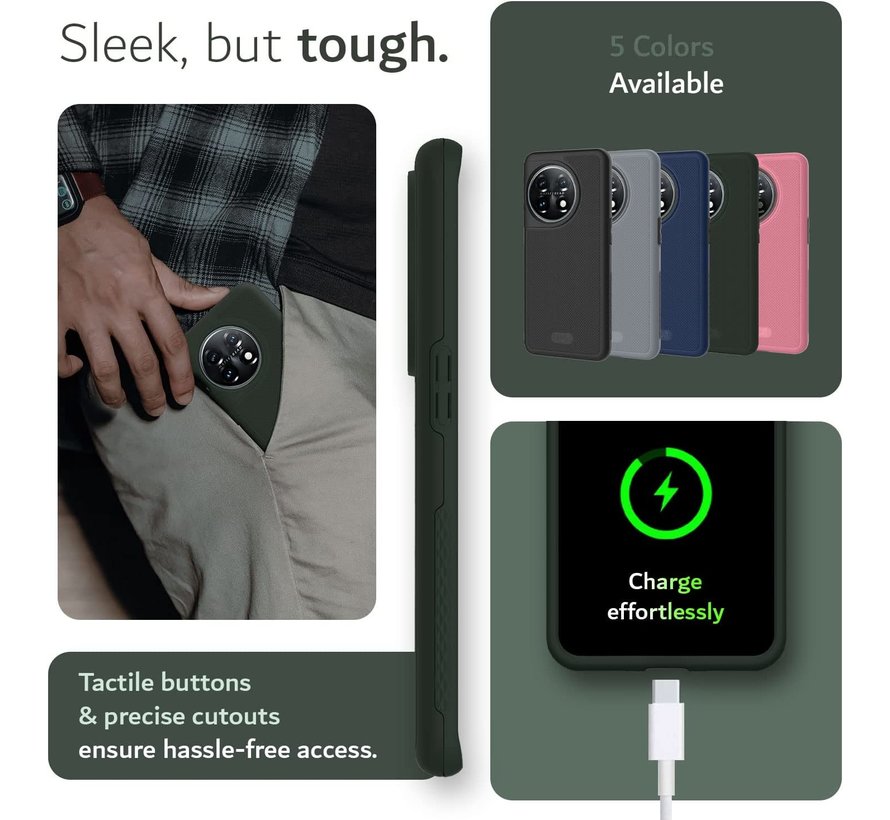 OnePlus 11 Case MergeGrip DualShield Green